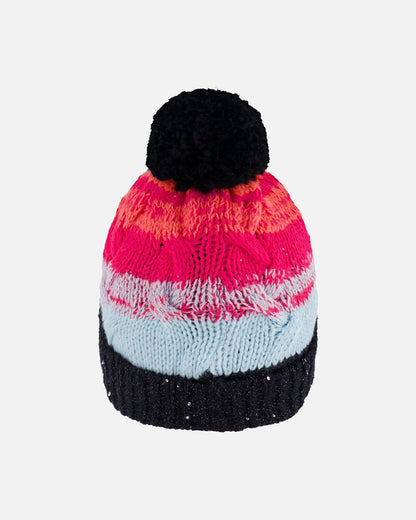 Knit Hat Gradient Blue, Coral And Fuschia-3