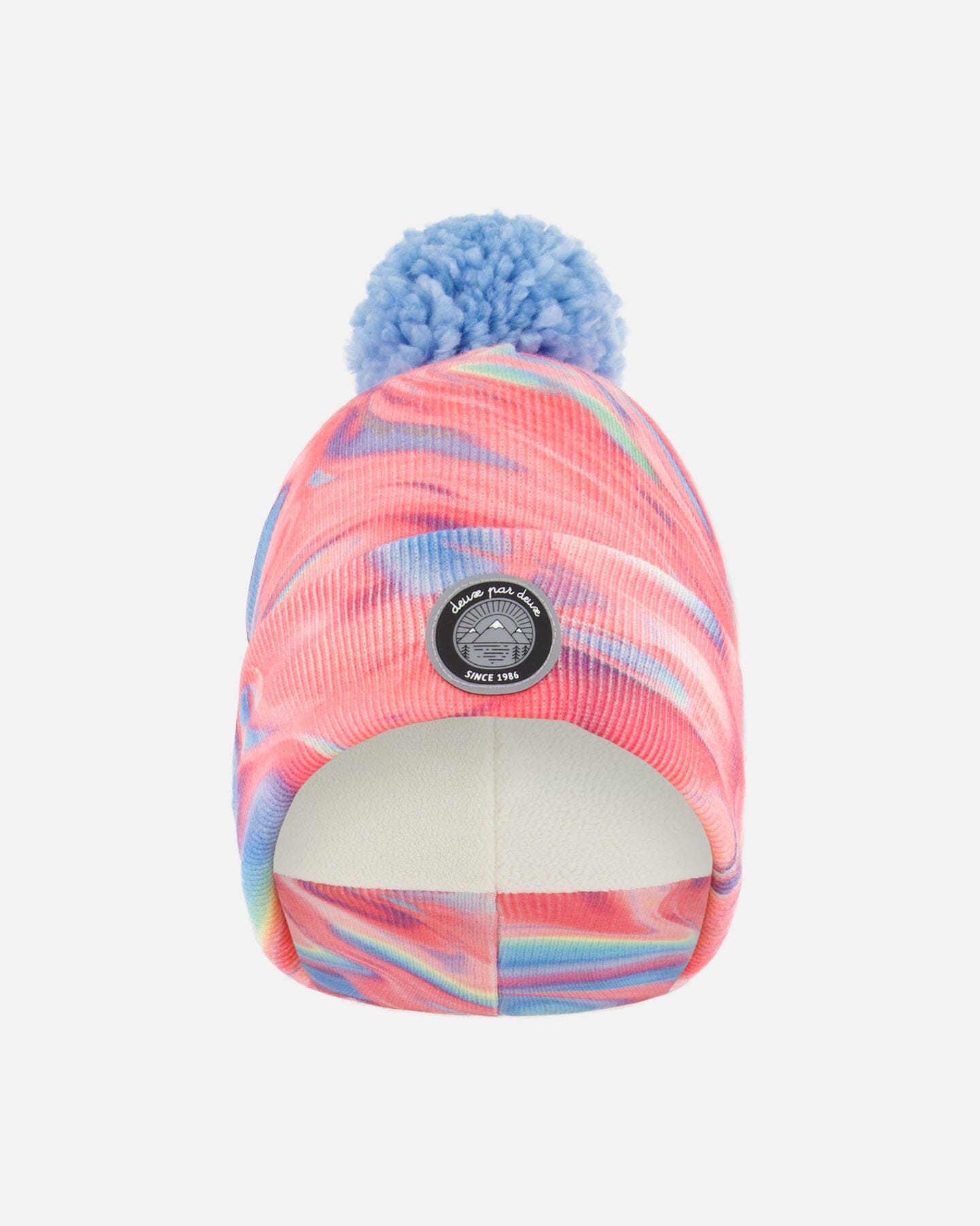 Knit Hat Pink And Air Blue Marble-0