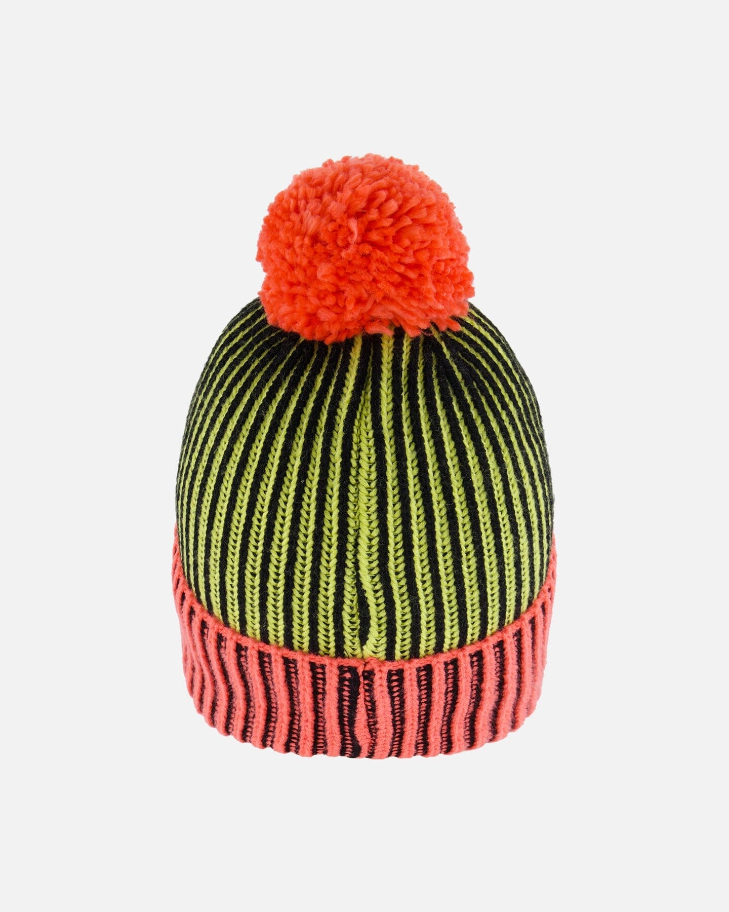 Knit Hat Black, Lime And Coral-2