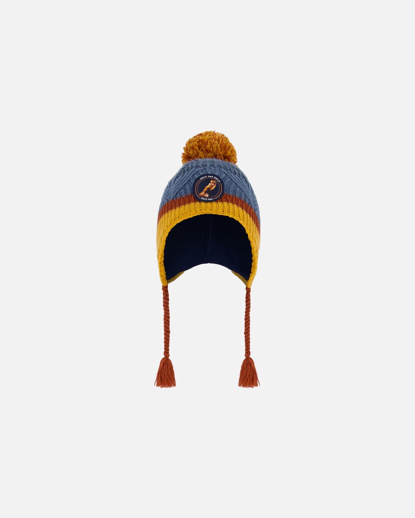 Peruvian Knit Hat Gradient Navy And Yellow-0