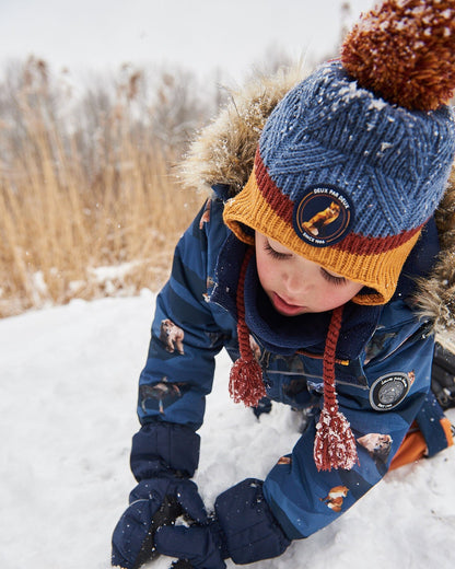 Peruvian Knit Hat Gradient Navy And Yellow-1