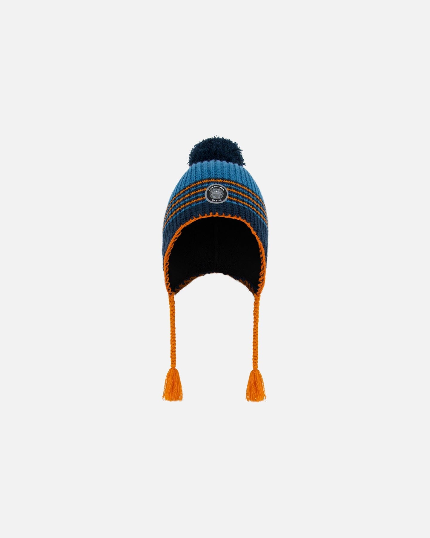 Peruvian Knit Hat Blue And Orange-0
