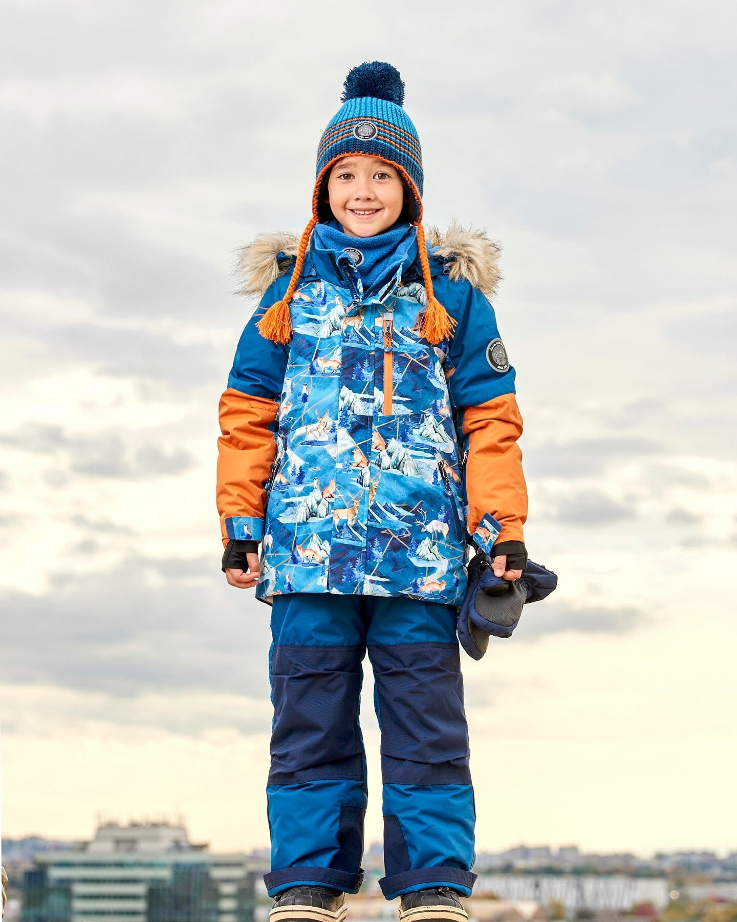 Peruvian Knit Hat Blue And Orange-2