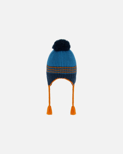 Peruvian Knit Hat Blue And Orange-3