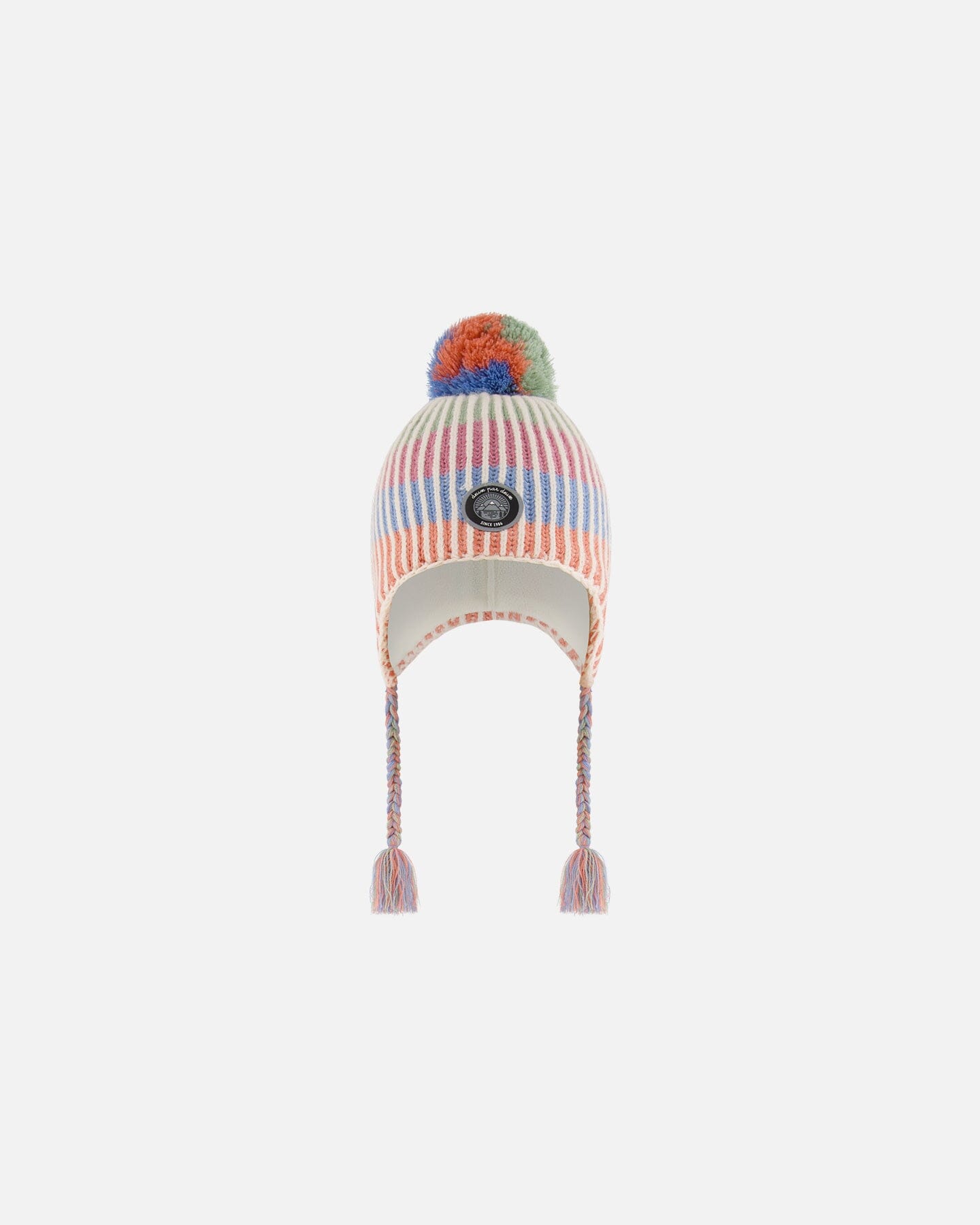 Peruvian Knit Hat Pastel Colors With Tassels-0