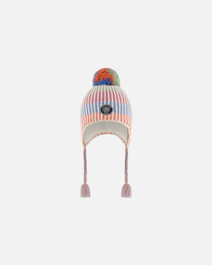 Peruvian Knit Hat Pastel Colors With Tassels-0
