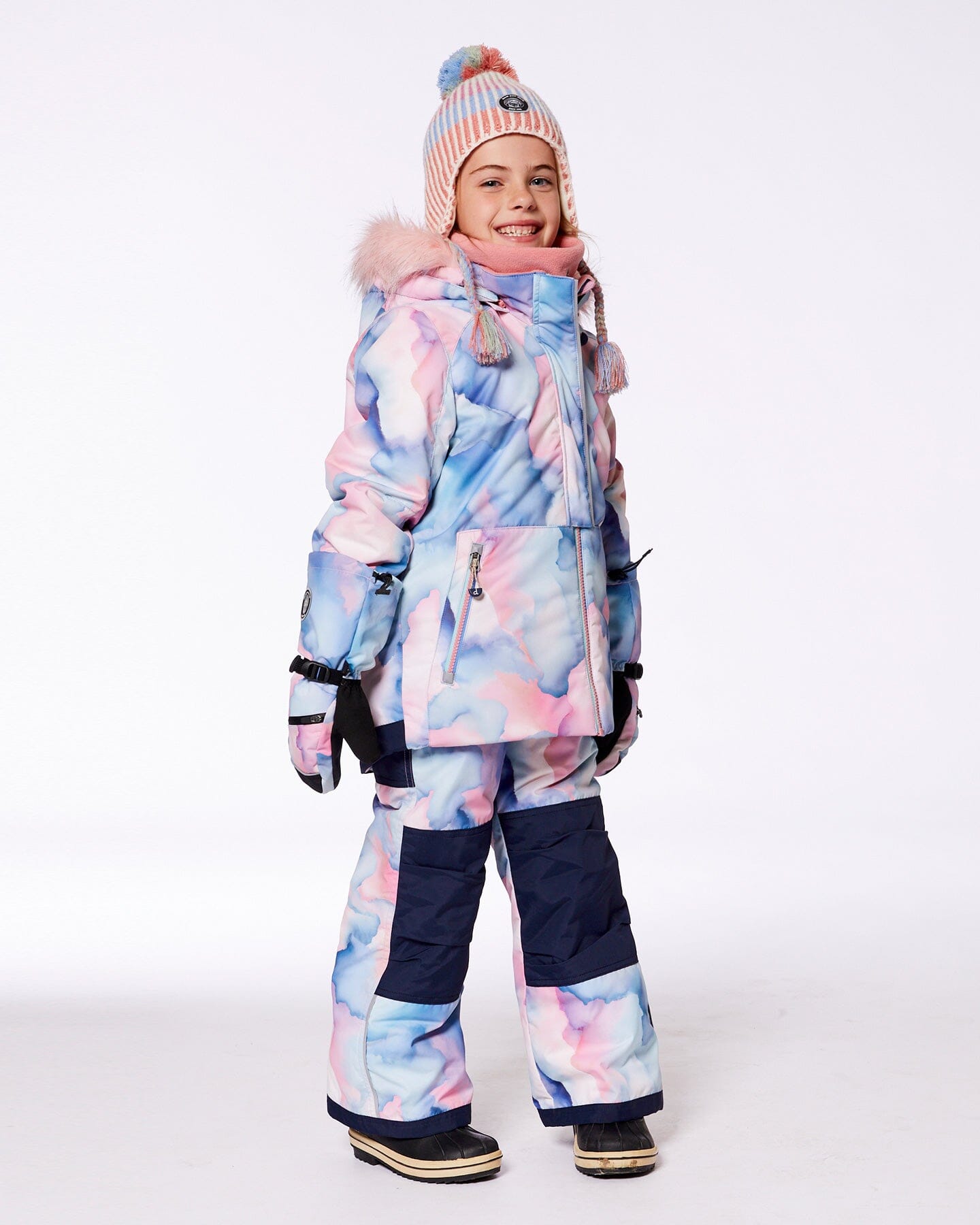 Peruvian Knit Hat Pastel Colors With Tassels-1