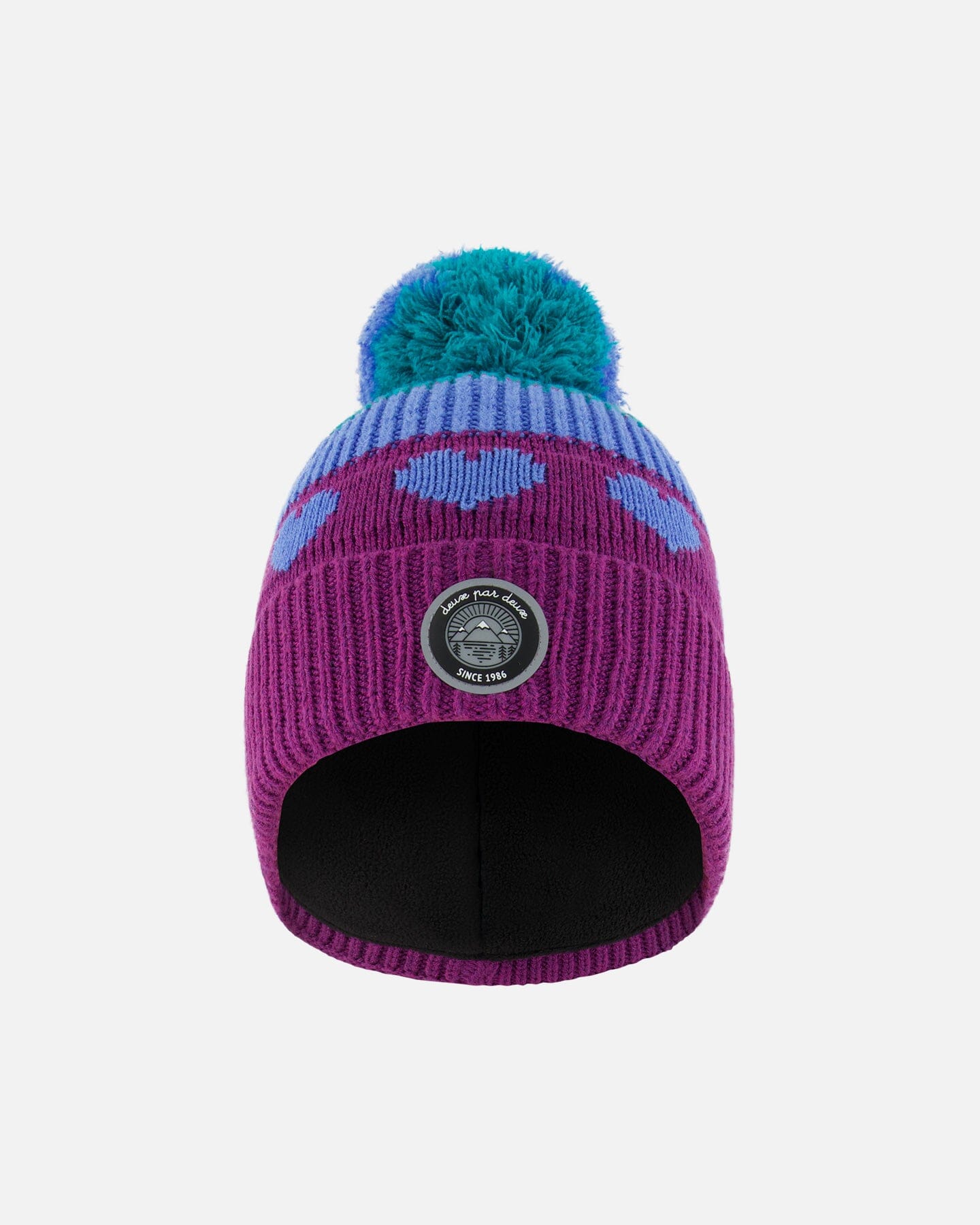Pompom Knit Hat Gradient Mauve-0