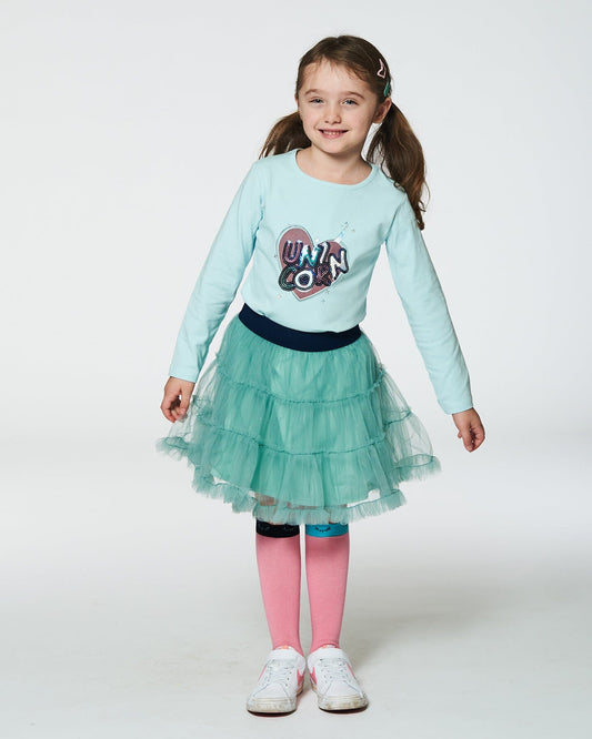 Organic Cotton T-Shirt With Print Light Blue-1