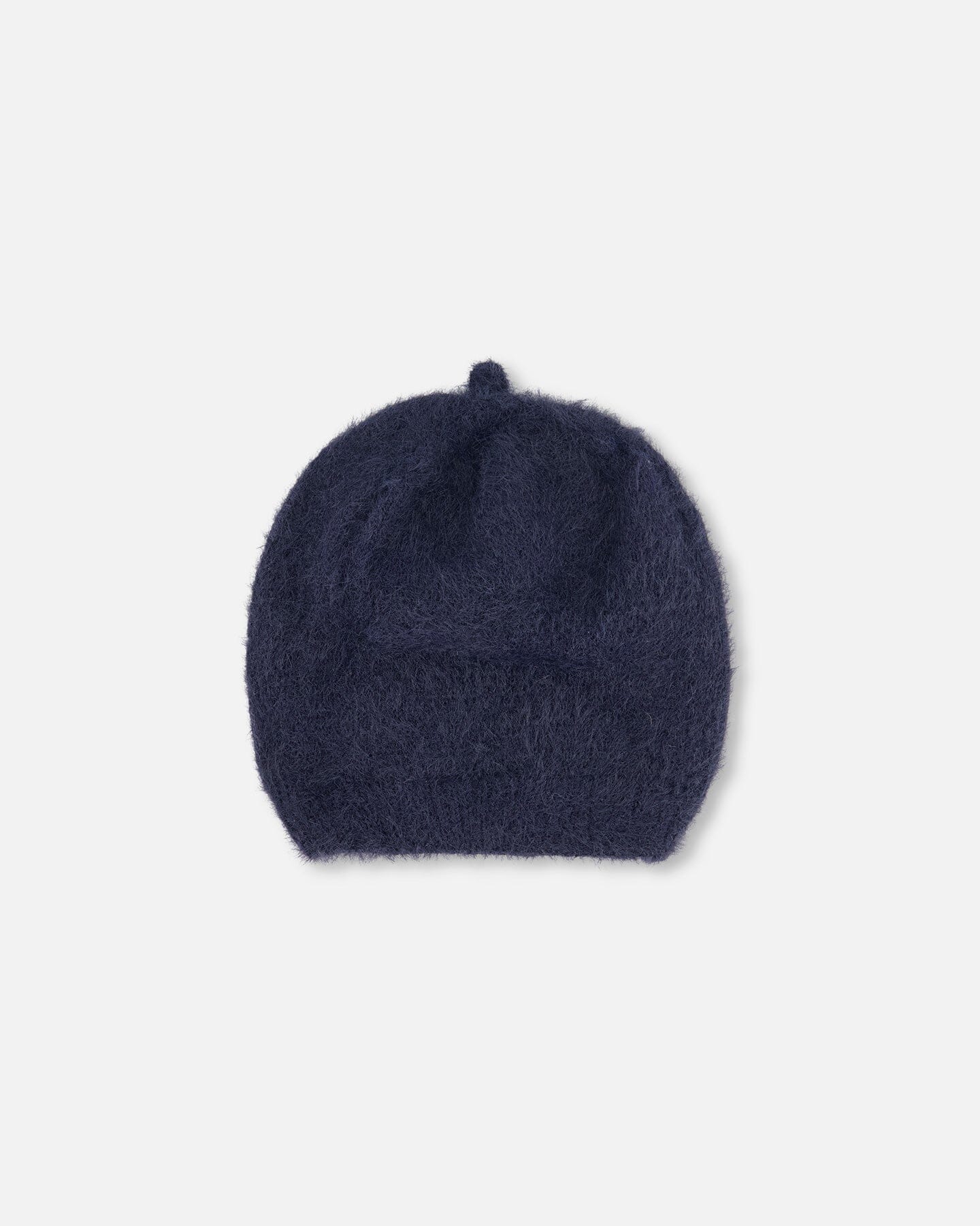 Hairy Knit Beret Navy-2