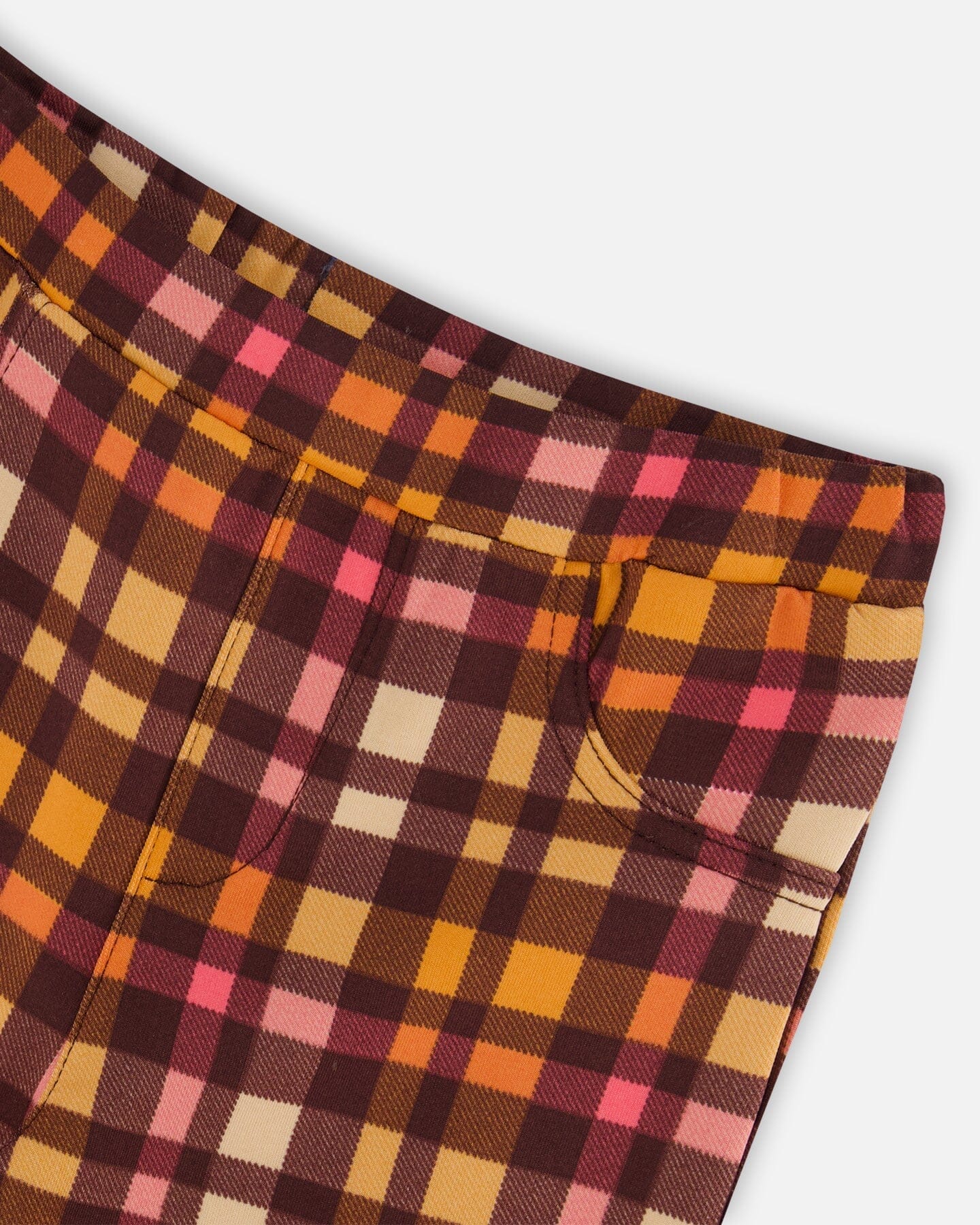 Milano Treggings Plaid Magenta And Brown-3