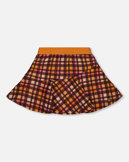 Milano Skirt Plaid Magenta And Brown-0