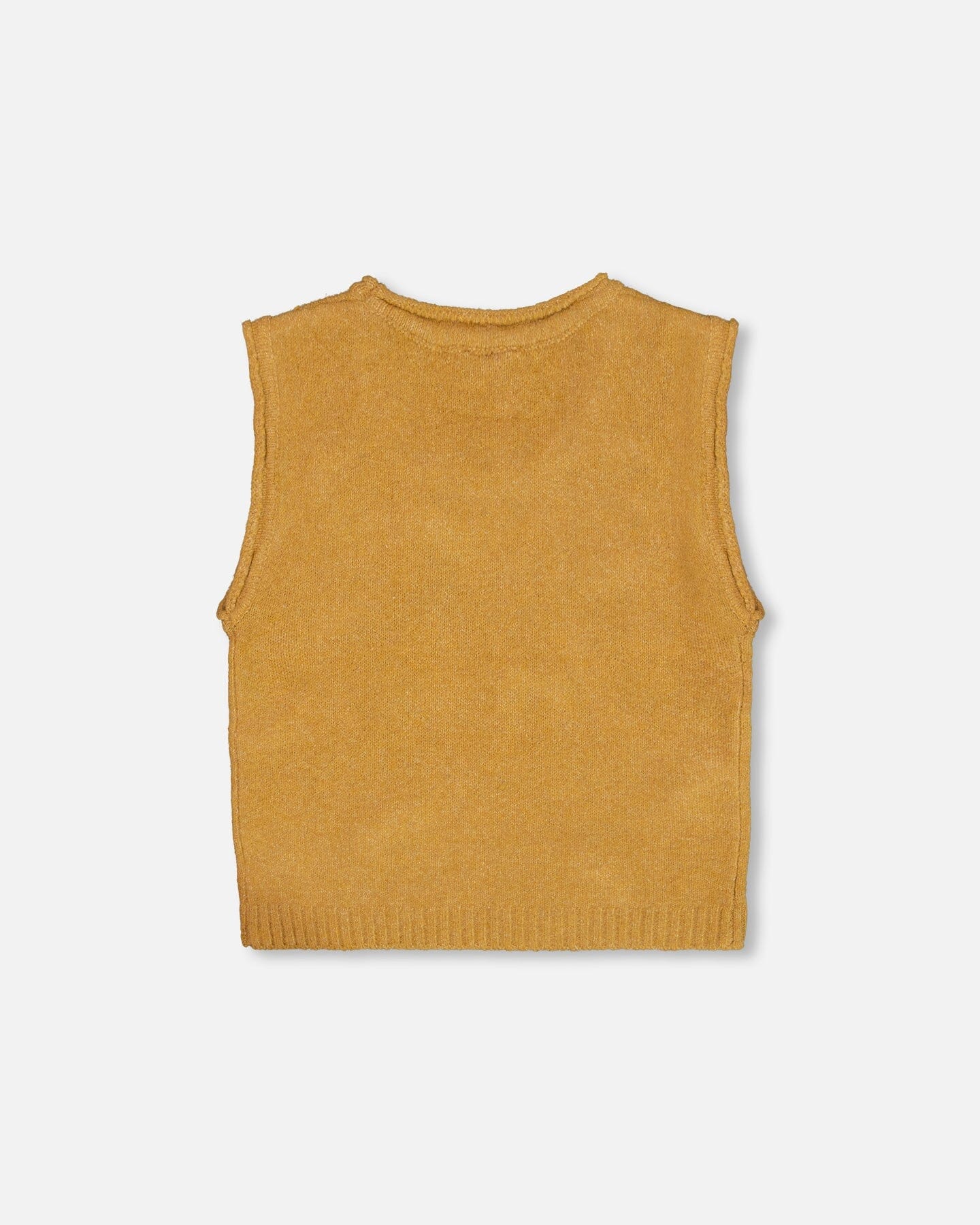 Knit Vest With Bows Golden Brown-2