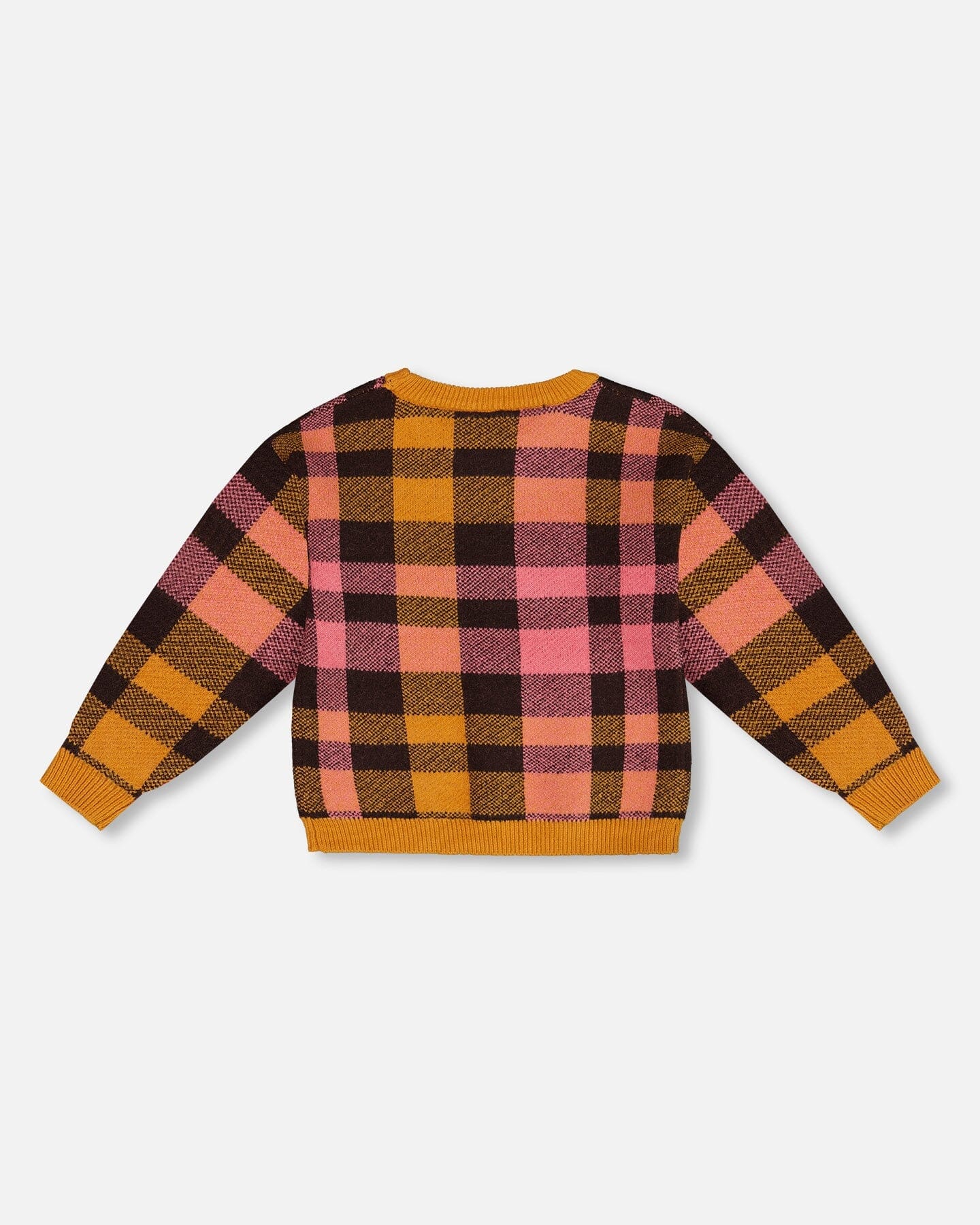Knit Top Plaid Magenta And Brown-3