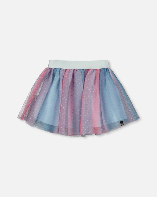 Vertical Striped Tulle Skirt-0