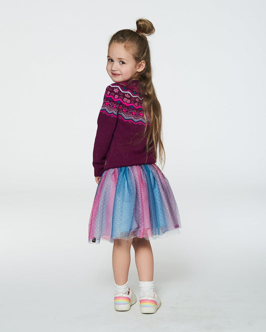 Vertical Striped Tulle Skirt-1