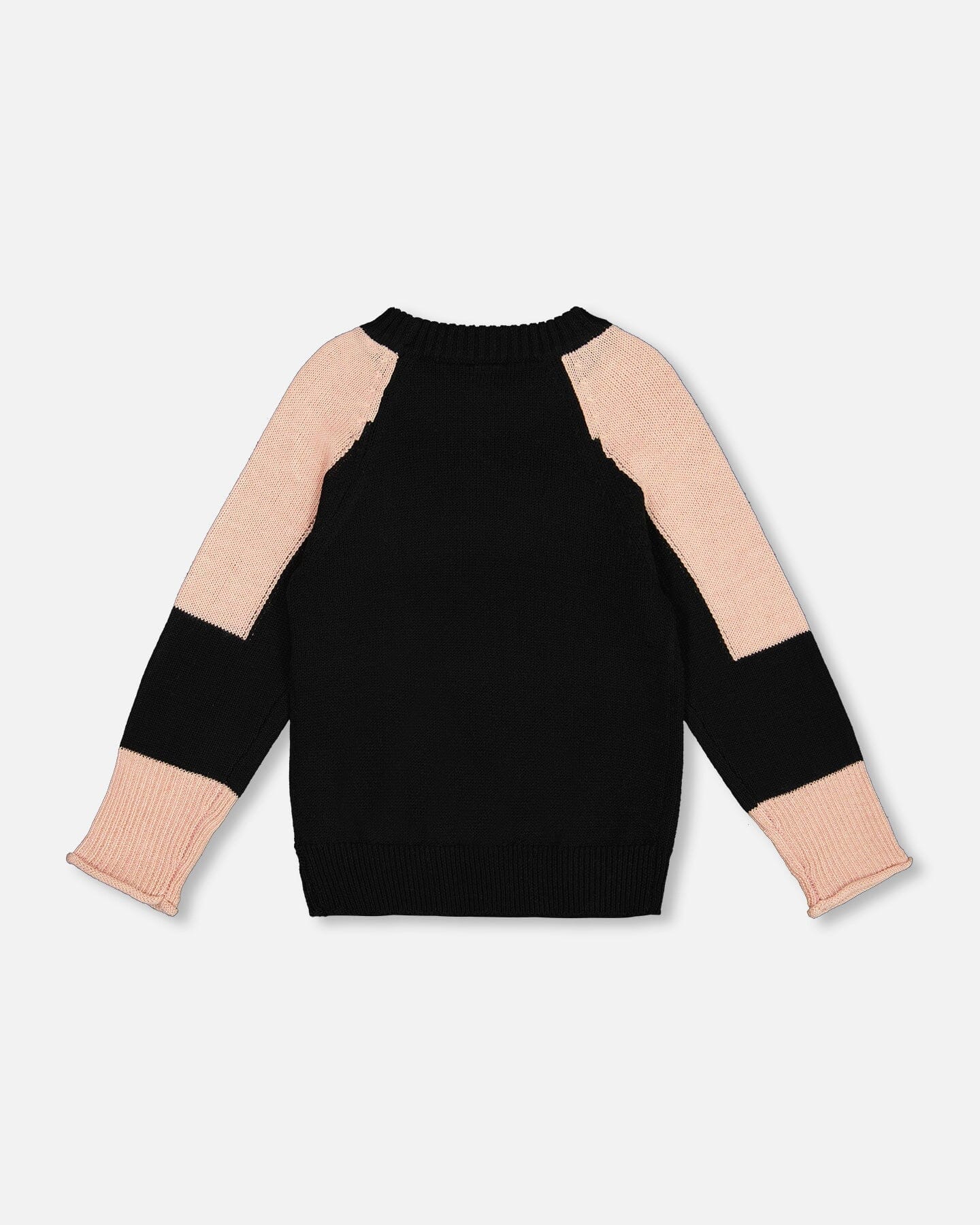 Colorblock Knit Sweater With Intarsia Black-2