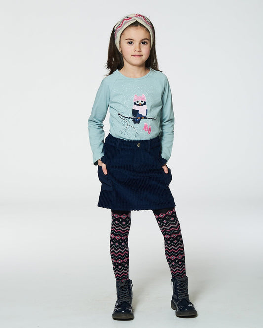 Corduroy Cargo Pocket Skirt Navy-1
