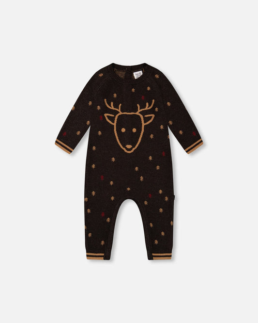 Knitted Jumpsuit With Intarsia Reindeer-0