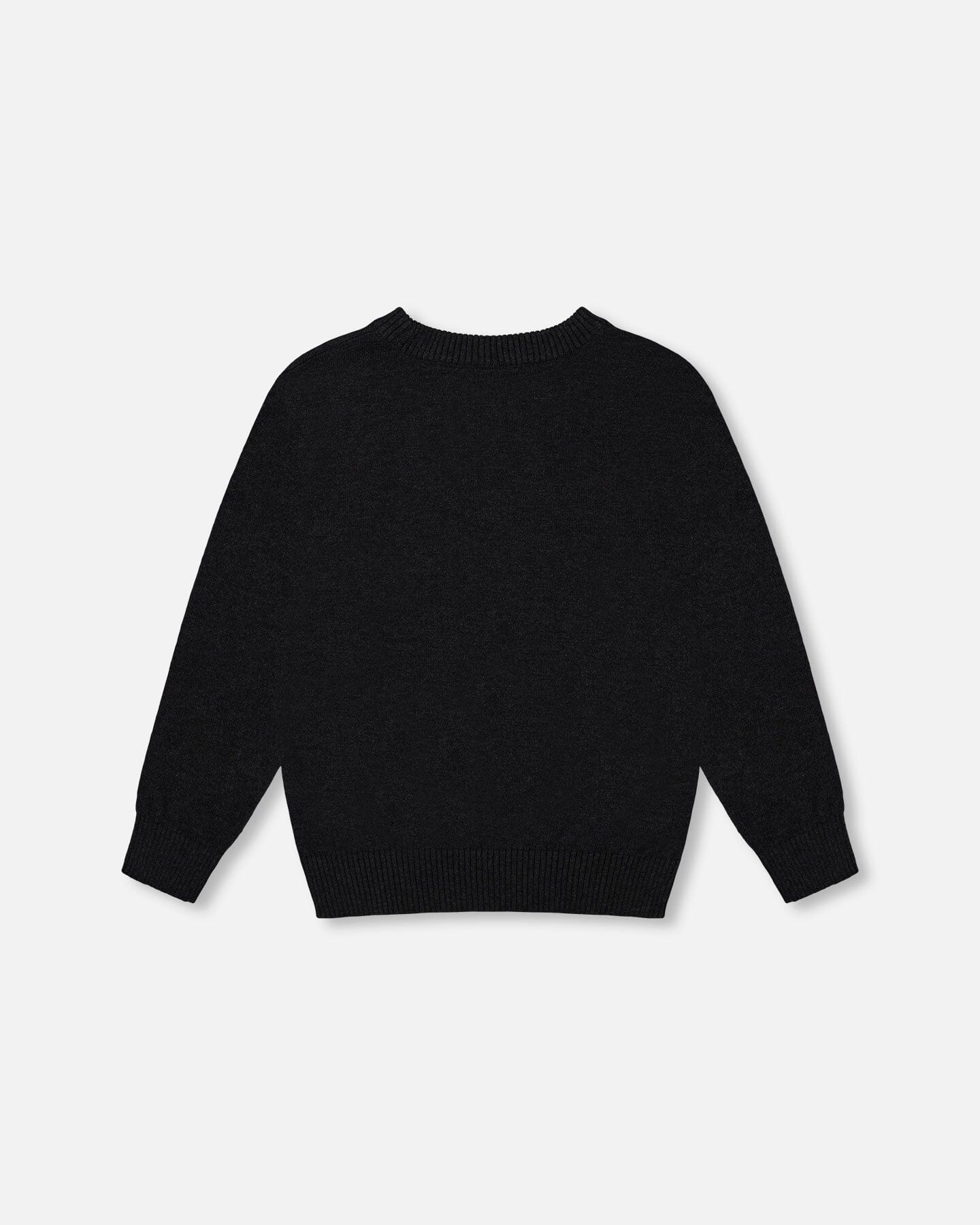 Sweater With Deer Flocking Dark Gray-3