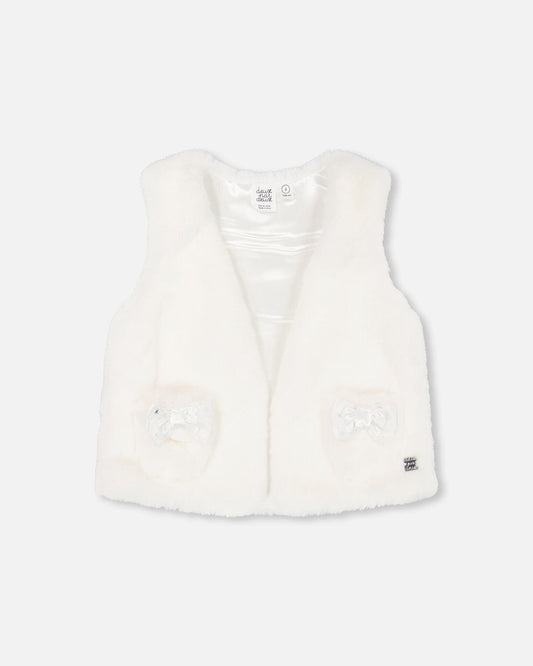 Faux Fur Vest Off White-0
