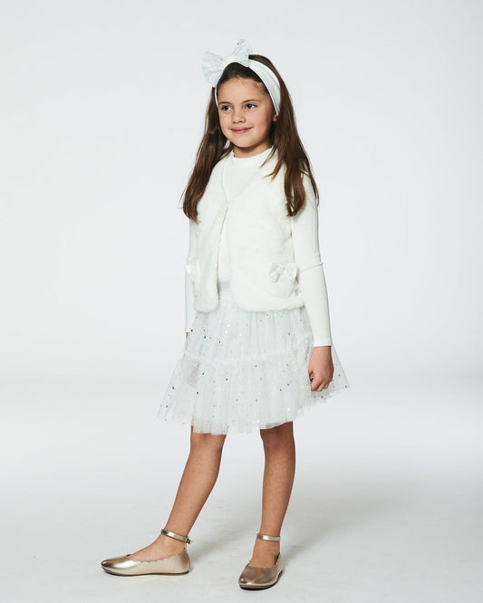 Faux Fur Vest Off White-1