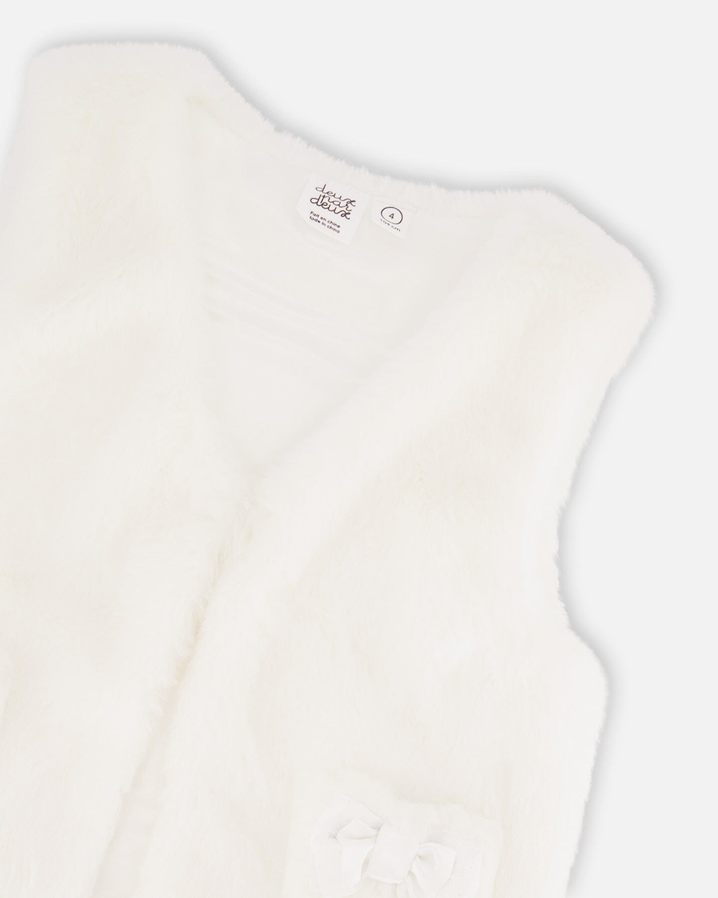 Faux Fur Vest Off White-4