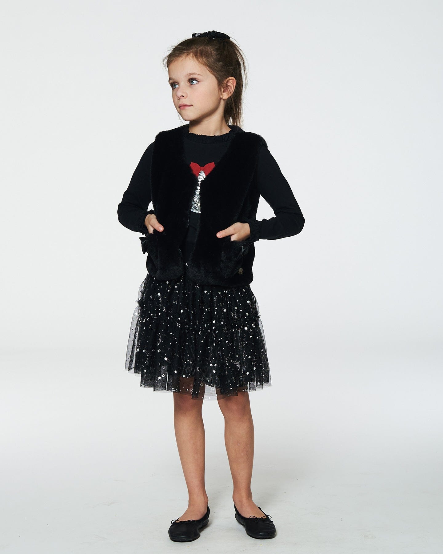 Faux Fur Vest Black-1
