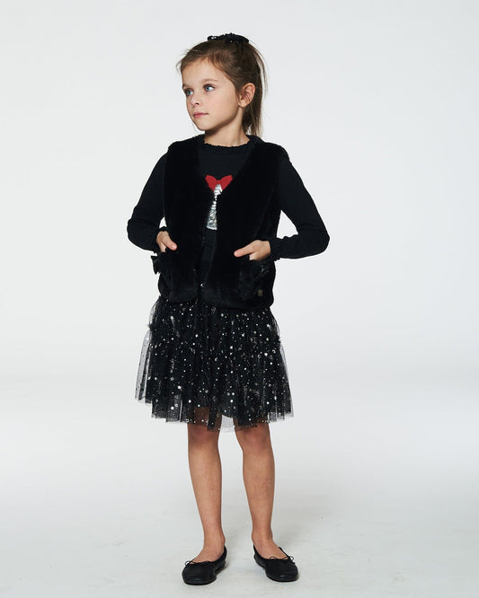 Faux Fur Vest Black-1