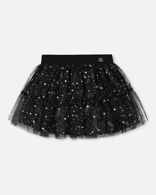 Glittering Tulle Skirt Black-0