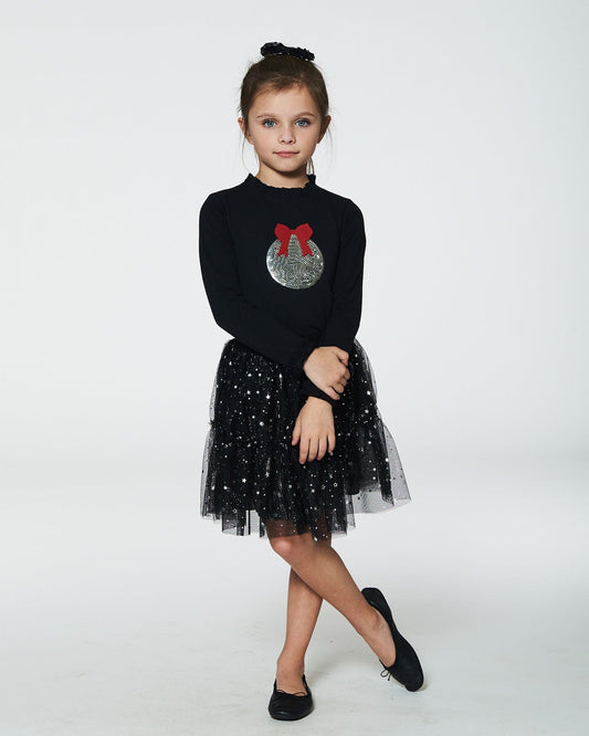 Glittering Tulle Skirt Black-1