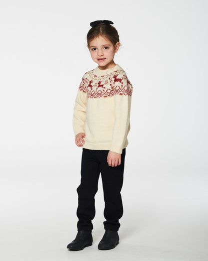 Sweater With Christmas Intarsia Off White And Red-1