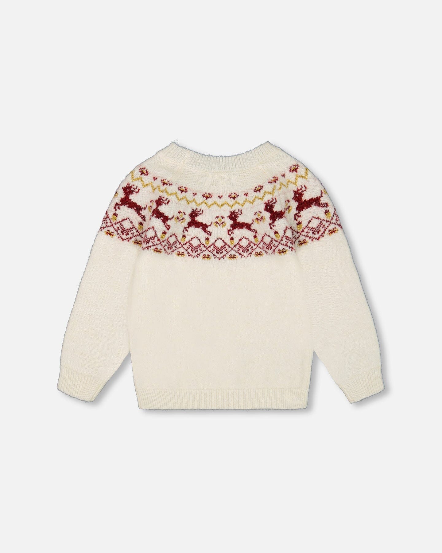 Sweater With Christmas Intarsia Off White And Red-3