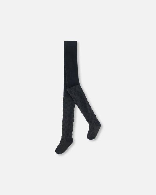Tights With Bow Jacquard Black-0