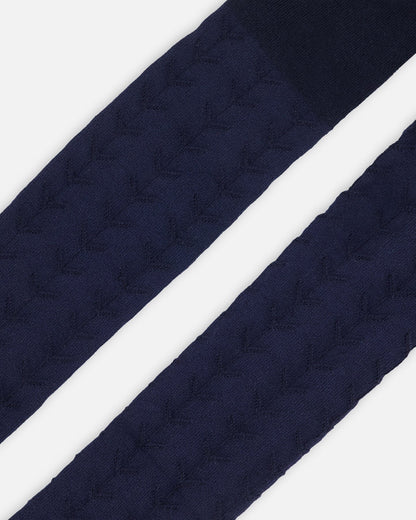 Tonal Jacquard Tights Navy-2