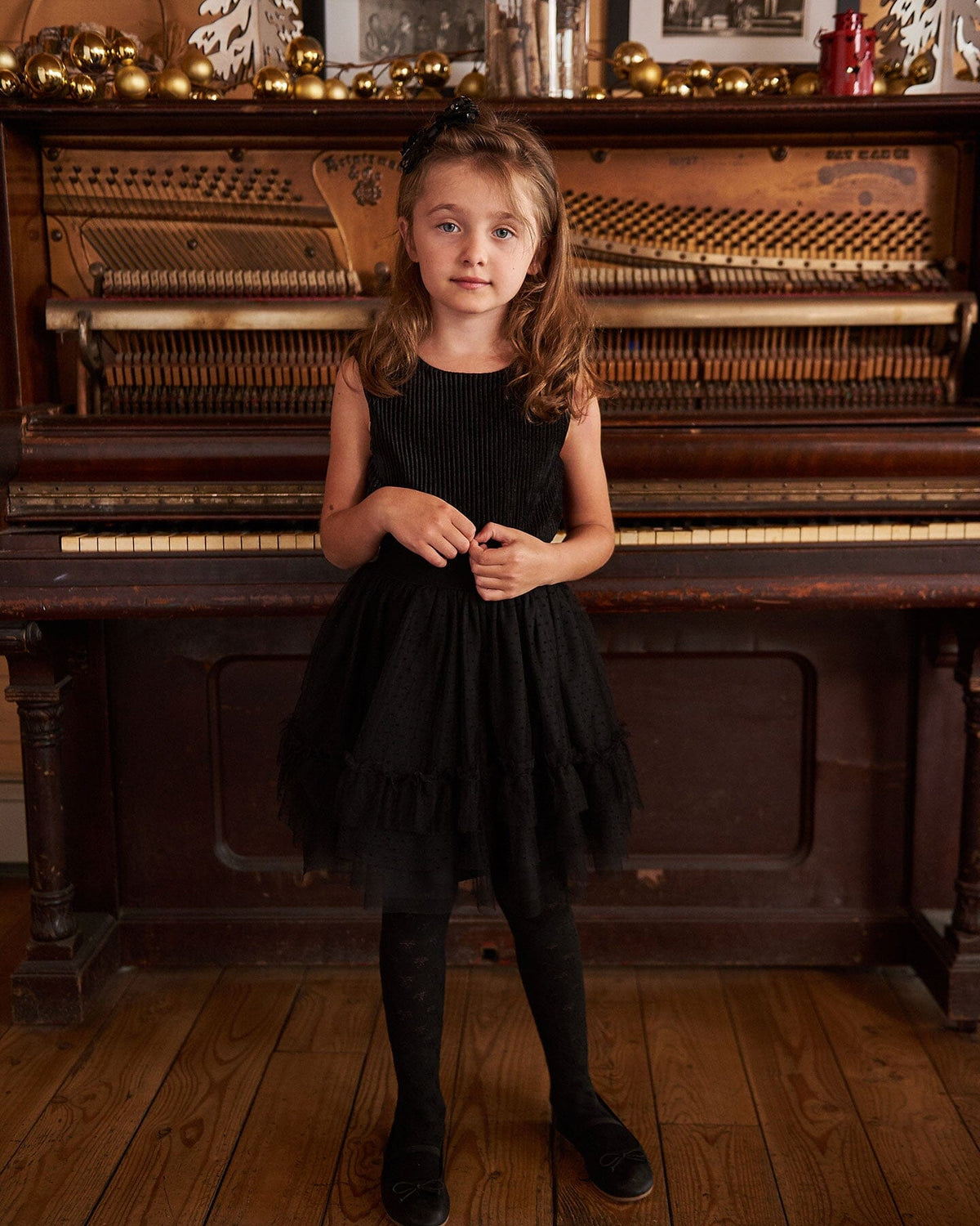 Tonal Jacquard Tights Black-4