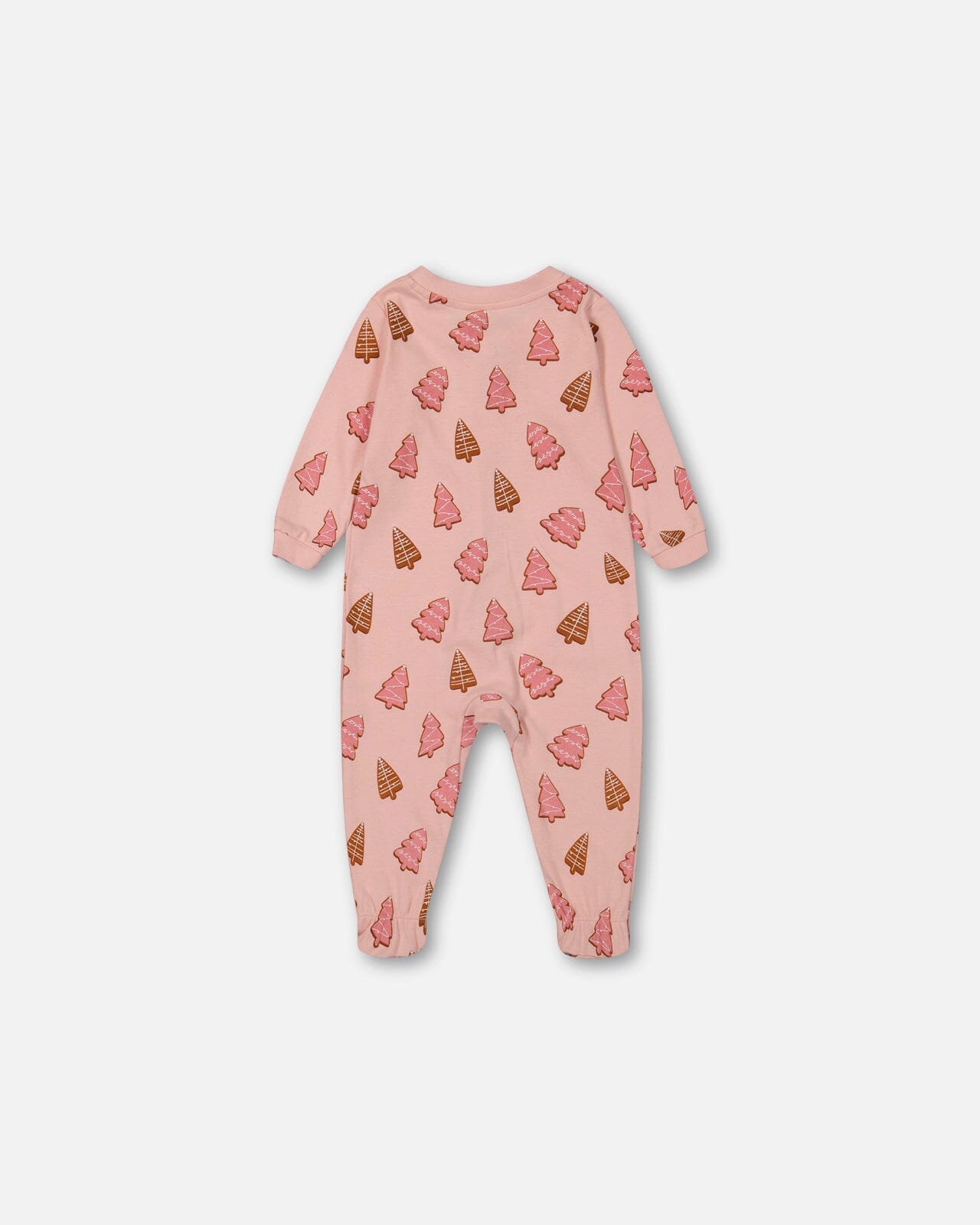 Organic Cotton One Piece Pajama Pink Christmas Cookies-2