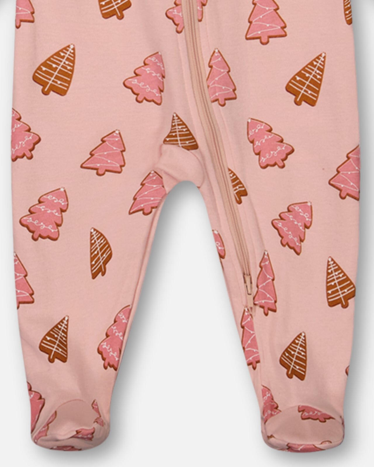 Organic Cotton One Piece Pajama Pink Christmas Cookies-3