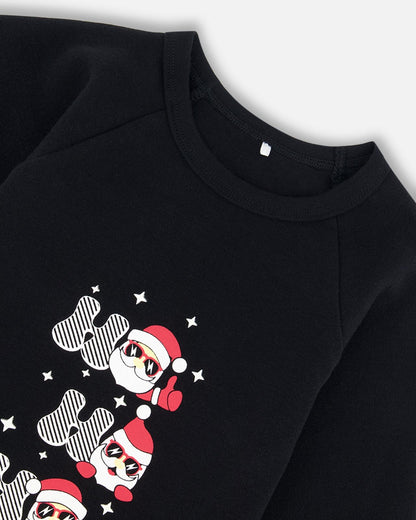 Organic Cotton Two Piece Pajama Set Red Printed Santa-4