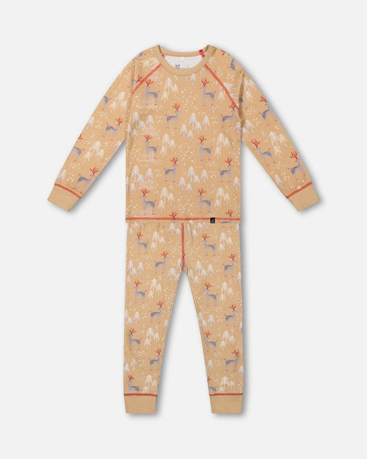 Organic Cotton Kid Two Piece Family Christmas Pajama Set-0