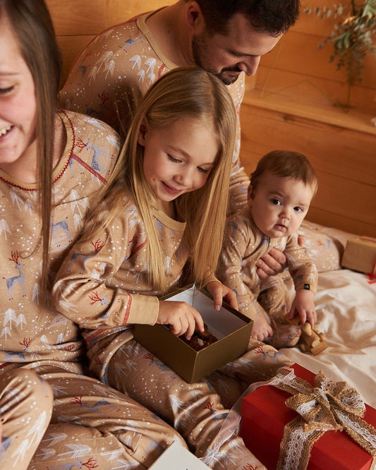 Organic Cotton Kid Two Piece Family Christmas Pajama Set-1