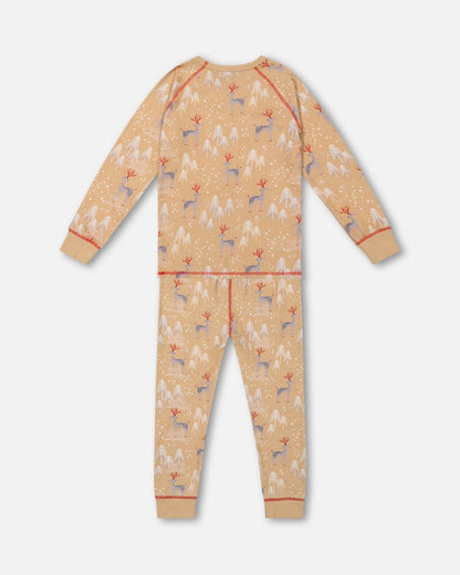 Organic Cotton Kid Two Piece Family Christmas Pajama Set-2