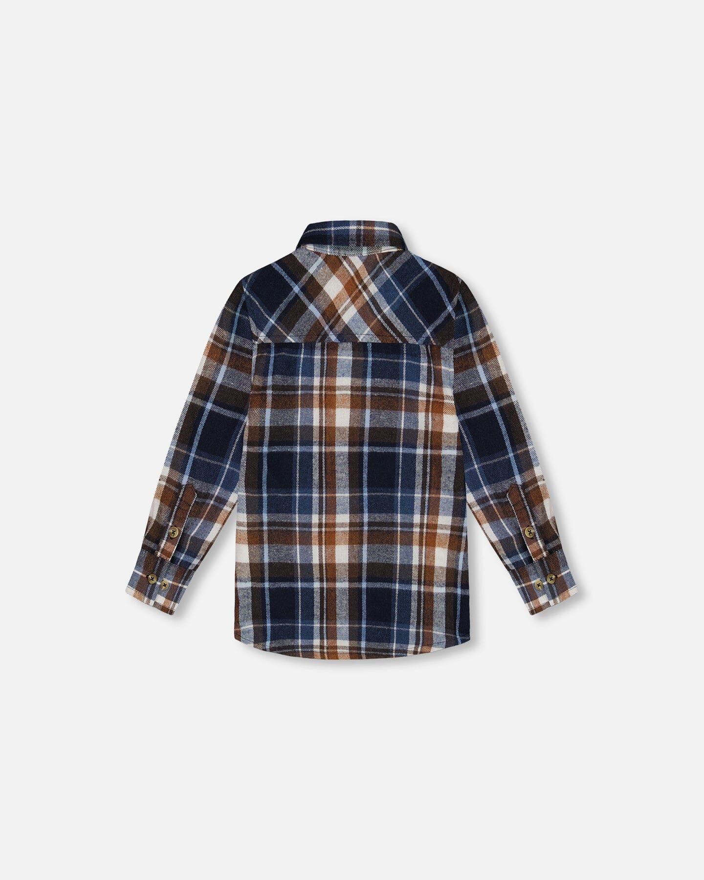 Long Sleeve Button Down Shirt Plaid Blue And Hazel-3