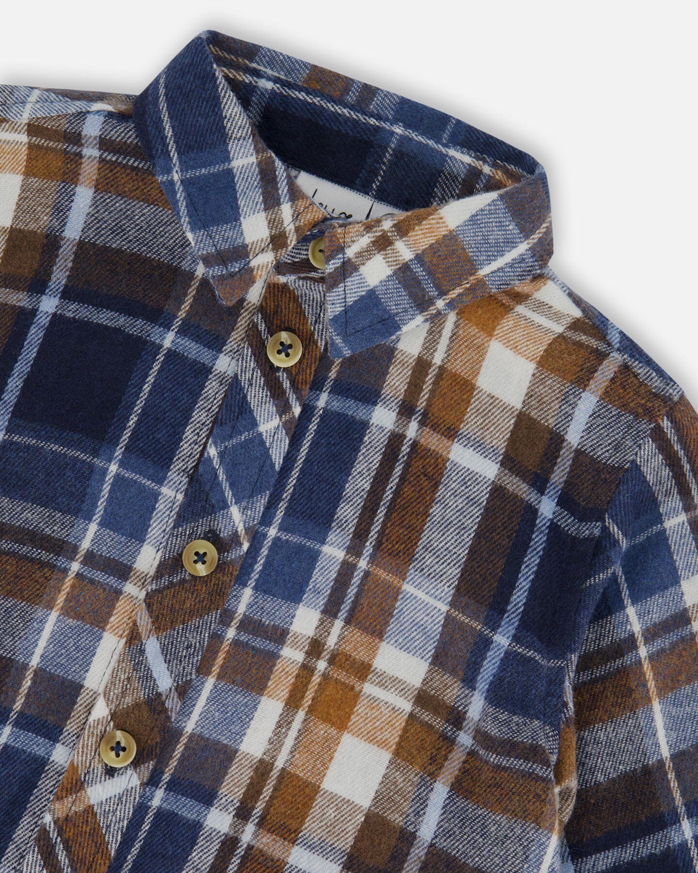 Long Sleeve Button Down Shirt Plaid Blue And Hazel-4