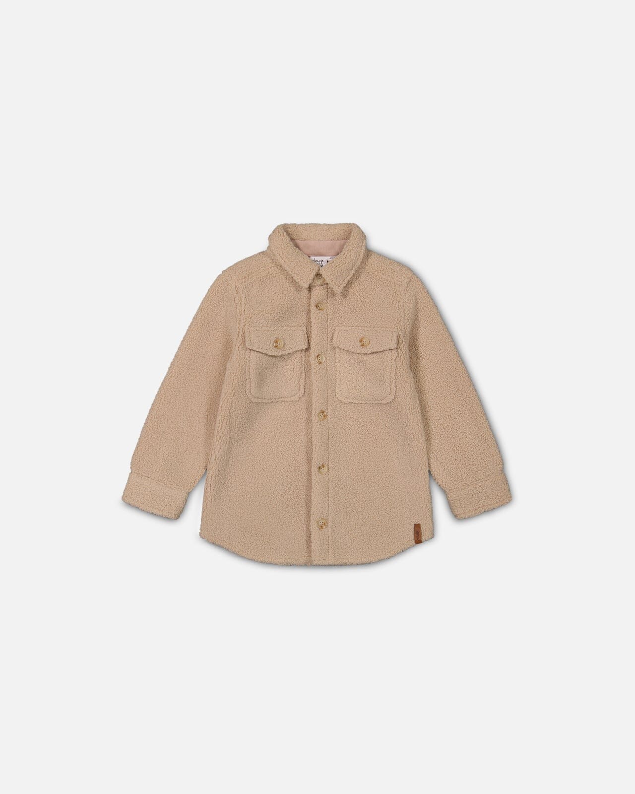 Sherpa Overshirt With Pocket Beige-0