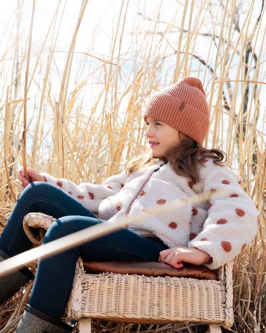 Reversible Sherpa Jacket Pinky Brown With Dots-1