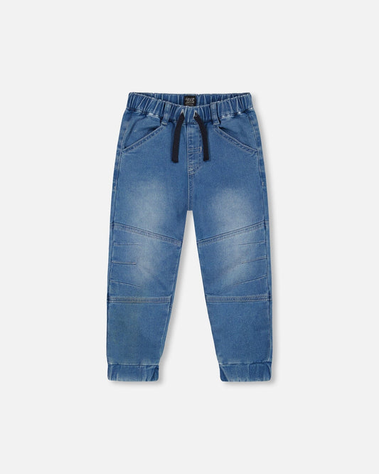 French Terry Jogger Pants Light Blue Denim-0