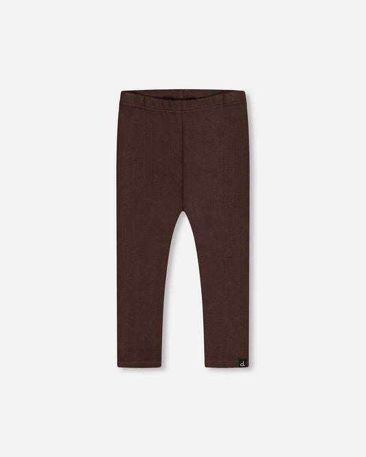 Rib Leggings Dark Brown-0