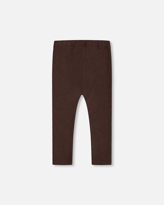 Rib Leggings Dark Brown-1