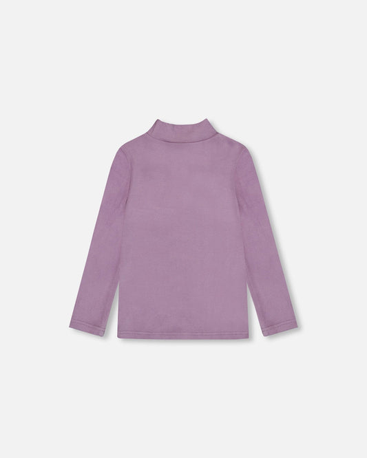 Super Soft Brushed Mock Neck Top Lilac-1